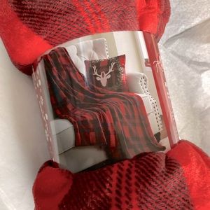 Red plaid throw blanket